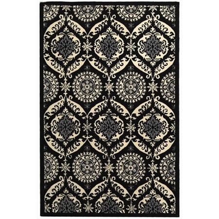 Safavieh 3 ft. x 3 ft. Round- Transitional Chelsea Black And Ivory Hand Hooked Rug HK356A-3R